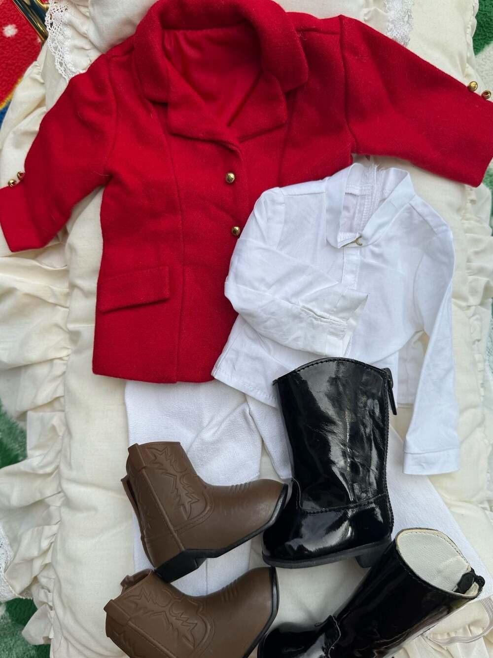 American Girl Equestrian Outfit English Jumping Horse Riding Breeches Red Coat R